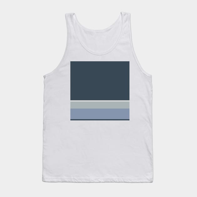 An attractive stew of Charcoal, Christmas Silver, Philippine Silver and Gray-Blue stripes. Tank Top by Sociable Stripes